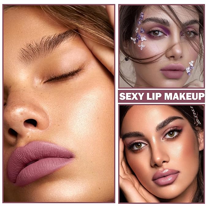 Matte Nude Lipstick Silky Velvet Lip Gloss Nude Lip Stain Paper Tube Lipsticks Non-Stick Cup,Waterproof Long Lasting Matte Lipstick for Women Daily Professional Lip Makeup-06 Rose Bean Paste