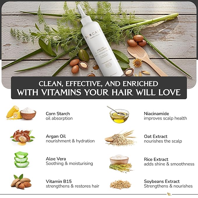 DARCASE Premium Dry Shampoo for Women - Non Aerosol Dry Shampoo Powder - Talc-Free & Hair Refreshing Powder Shampoo for Men & Women - For All Hair Types - 6.5oz - Unscented