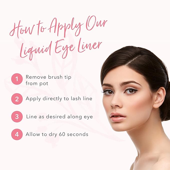 100% PURE Long Last Liquid Eye Liner - Natural, Water-Resistant & Smudge-Proof Easy to Apply Vegan Eye Makeup for All Skin Types - Fruit Pigmented Color Dark Chocolate (Brown) - 0.23 Fl oz