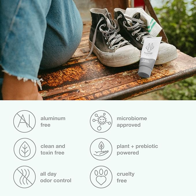 Hume Supernatural Invisible Whole Body Deodorant Balm - Full Body Protection - Aluminum Free, No Baking Soda - Anti-Chafing Odor Control - Clinically Tested on Sensitive Skin (Fragrance Free, 3-Pack)