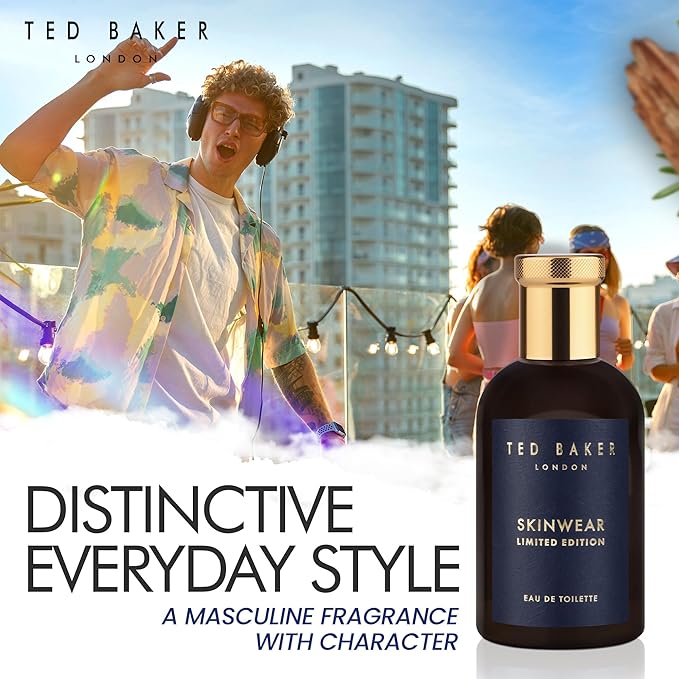 Ted Baker Skinwear Limited Edition EDT, Unique and Masculine Fragrance, Notes of Fresh Bergamont, Spicy Pepper and Warm Pepper, 3.38 fl oz