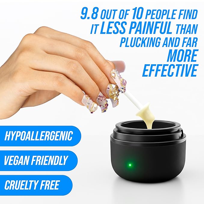 Kenashii Ear & Nose Waxing Kit, Wax Warmer Set, 100g Wax, 24 Professional Applicators, No Microwave Required, Effective Nose and Ear Hair Removal For Men and Women, 12 Balm Wipes, Storage Bag