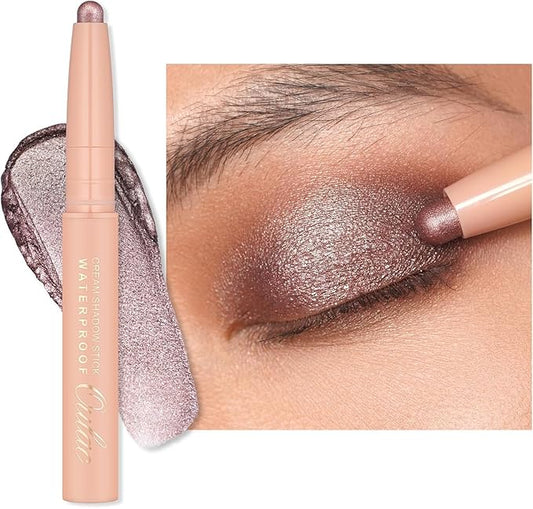 Oulac Waterproof Eye Shadow Stick Smooth and Long Lasting, Shimmering Glitter Finish, Blendable Eyes Makeup, Vegan & Cruelty-Free 1.25g, 17 Hollywood Dream