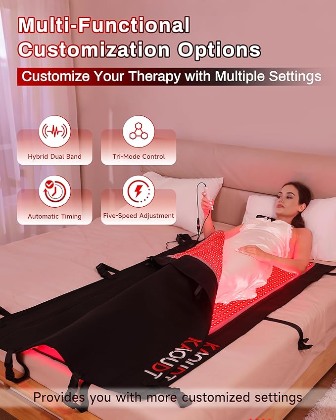 2025 Medical-Grade TPU Red Light Therapy Mat for Full Body Pain Relief, FSA&HSA Eligible 73"x33" Dual Wavelength Infrared Red Light Blanket with 2570 LEDs for Home Use