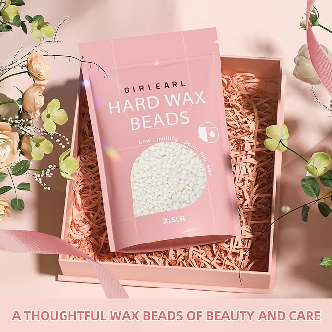 2.5lb Unscented Wax Beads for Hair Removal, Brazilian Bikini Hard Wax for Women Men, Hard Wax beads Perfect for Full Body Legs, Face and Underarms at Home Waxing Beads for Sensitive Skin