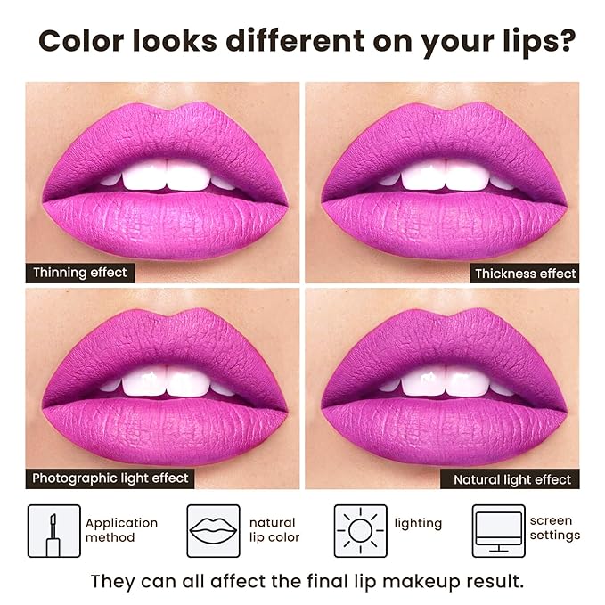 Hot Pink Liquid Lipstick - Long Lasting, Smudge-Proof, Transfer-Resistant Lip Color,Waterproof, Non-Transfer Formula (Urban Chic)