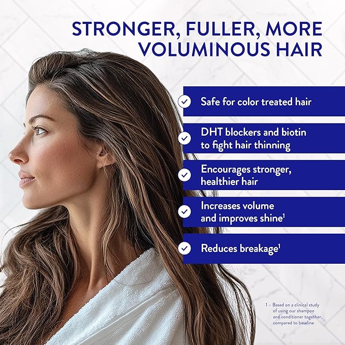 Routine Wellness Bundle - Shampoo and Conditioner Set for Thinning Hair, Two Serums for Scalp Health, Hair Growth Supplement & Hair Mask - Unscented