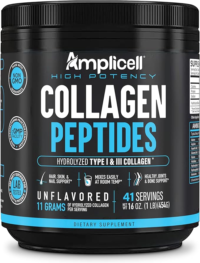 Multi Collagen Peptides Powder – Hydrolyzed Protein Supplement with Type 1 & 3 – Grass Fed, Unflavored, Keto & Paleo Friendly – Hair, Skin, Nails, Joints for Women & Men – 41 Servings