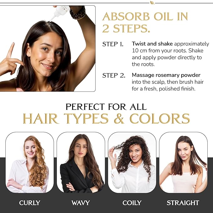 DARCASE Premium Dry Shampoo for Women - Non Aerosol Dry Shampoo Powder - Talc-Free & Hair Refreshing Powder Shampoo for Men & Women - For All Hair Types - 6.5oz - Rosemary