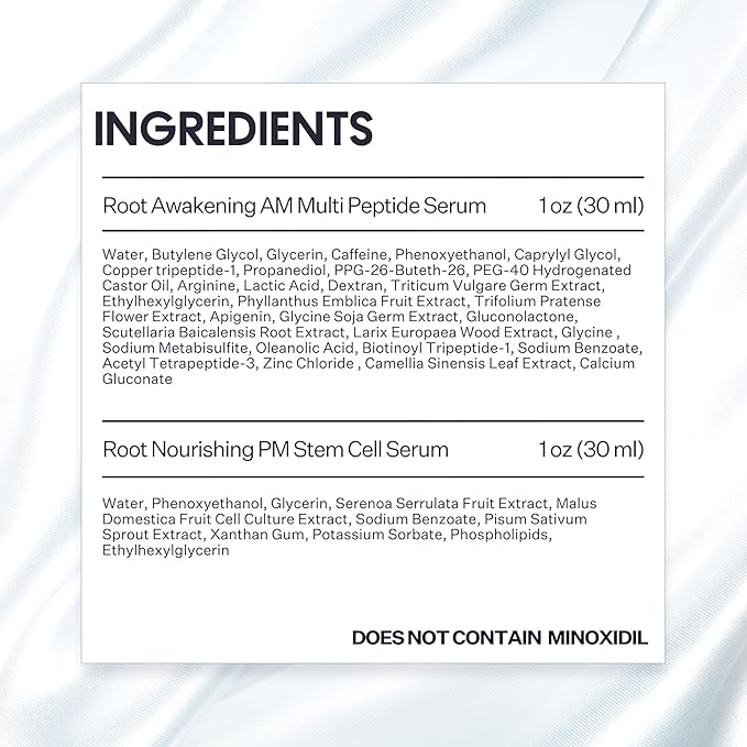 Peptide & Stem Cell Hair Growth Serum, AM & PM Bundle – Formula with Apple Stem Cells for Thicker, Stronger Hair – Stem Cell Scalp Serum for Hair Growth and Nourishment for Men & Women