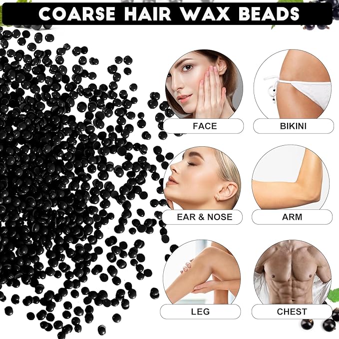 2.5 lb Bulk Sensitive Skin Wax Beads for Hair Removal, Waxing Beads for Coarse and Fine Hair, Gentle Formula for Body Brazilian Waxing, Bikini Face Leg Underarm Back Chest, Includes 20 Sticks