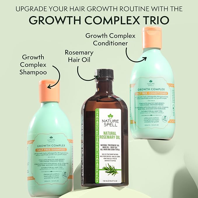 Nature Spell Rosemary Oil For Hair Growth With Root Comb Applicator, Pre-Diluted Hair & Scalp Oil Nourishes Dry, Damaged Hair, For Women & Men, 5.07 Fl Oz