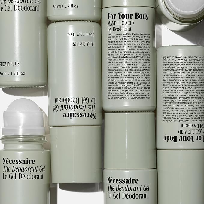 Nécessaire - The Deodorant Gel Eucalyptus - Aluminum-Free - For Women & Men. Clinical Mandelic Acid Deodorant. Extra Strength Odor Control. No Bumps. No Discoloration. No Parabens. 1.7 fl oz