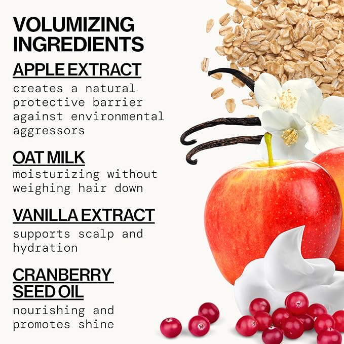 Pacifica Vanilla Oat Milk Volumizing Foam Shampoo – Weightless Foaming Shampoo for Fine or Flat Hair, Adds Volume & Body, Hydrating Oat Milk, Sulfate-Free, Vegan