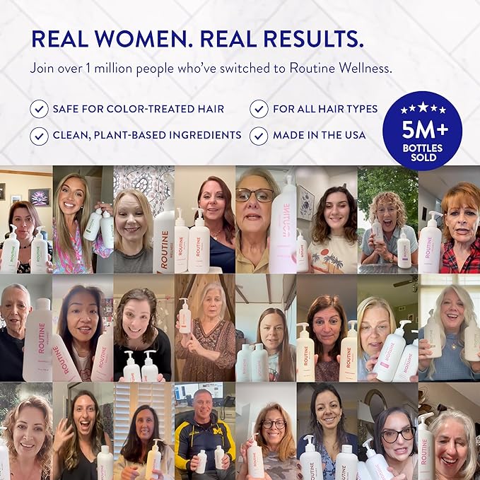 Routine Wellness Anti-Thinning Deep Conditioner for Thinning Hair - DHT Blocker for Hair Loss in Men & Women - Promotes Healthy Hair - Coconut & Vanilla 14oz