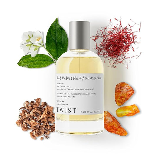 Twist - Red Velvet No. 4 - Eau De Parfum Inspired by MFK Baccarat Rouge 540, Long-Lasting Perfume For Women & Men, Paraben Free, Vegan, Clean Ingredients, Unisex - Spray 100 ml | 3.4 fl. oz.