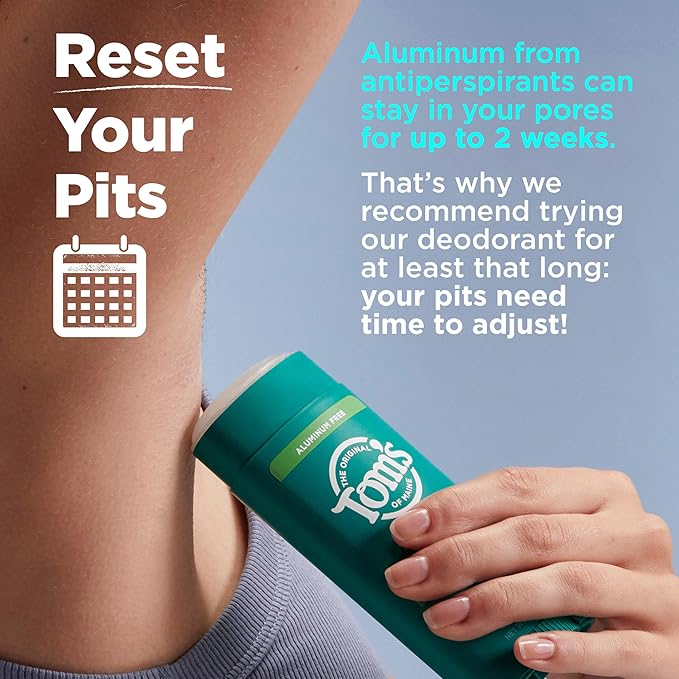 Tom’s of Maine North Woods Aluminum Free Natural Deodorant For Women & Men | Goes on Clear | Odor & Wetness Protection | Naturally Derived and Moisture-Locking Ingredients | 3.25 oz (2 Pack)