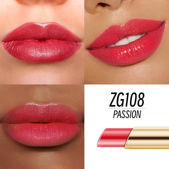 Red Nude Purple Lipstick Set for Women Shimmer Tinted Lip Balm Hydrating Moisturizing Lip Gloss Cruelty Free Lip Makeup, DM108/118/122