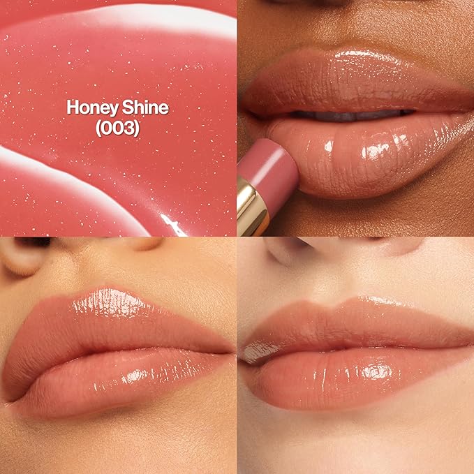 REVLON Super Lustrous Glass Shine Balm, Hydrating Tinted Lipstick, Sheer, Glossy Shiny Finish, 003 Honey Shine, 0.11 oz