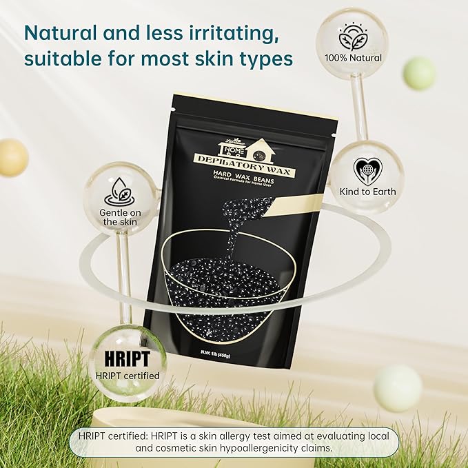 Lifestance Hard Waxing Beads for Large Areas - 1lb Blackberry Coarse Hair Removal for Underarm, Leg, Body, Brazilian Bikini at Home for Women and Men