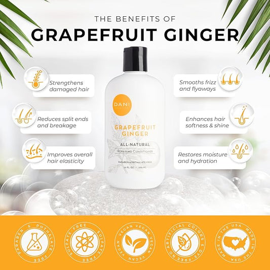 Naturals Conditioner – Grapefruit Ginger, Detoxifying & Clarifying for Oily, Thick & Curly Hair, Lightweight Hydration & Scalp Refresh, Vegan & Color-Safe, 12 oz