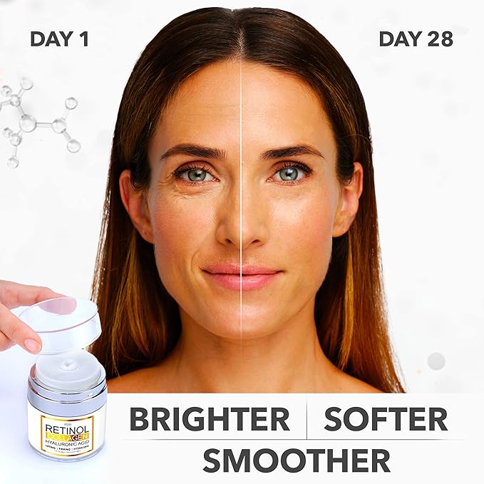 Retinol Cream for Face with Collagen and Hyaluronic Acid - Anti Aging Wrinkle Cream for Women and Men - Day and Night Facial Moisturizer for Tightening and Skin Firming - Crema Hidratante Para la Cara