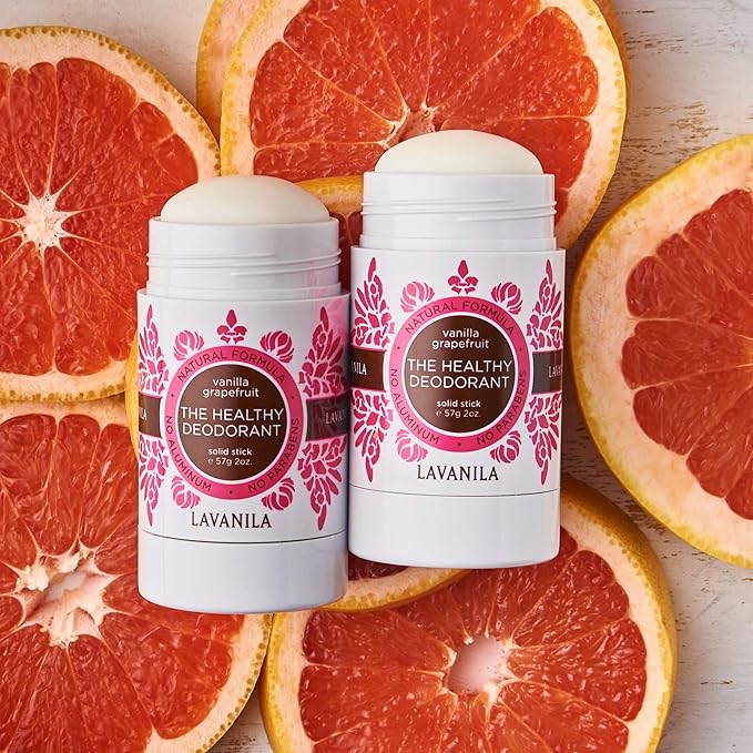 Lavanila Vanilla Grapefruit Deodorant for Women 2-Pack (2 Oz Each) - Natural Aluminum Free Solid Stick Deodorant, Made In USA, Vegan