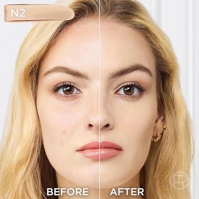 L'Oreal Paris True Match Super-Blendable Foundation, Medium Coverage Liquid Foundation Makeup, N2, Light, 1 Fl Oz