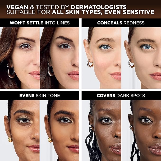 L'Oreal Paris True Match Super-Blendable Foundation, Medium Coverage Liquid Foundation Makeup, N6, Medium, 1 Fl Oz