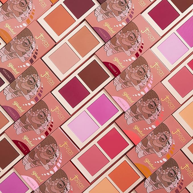 Juvia's Place Blushed Duo Blush - Two Tone Pigmented Buildable Pressed Mineral Powder - Rosy Natural Cheeks Matte Fresh Finish for All Skin Color -Volume2