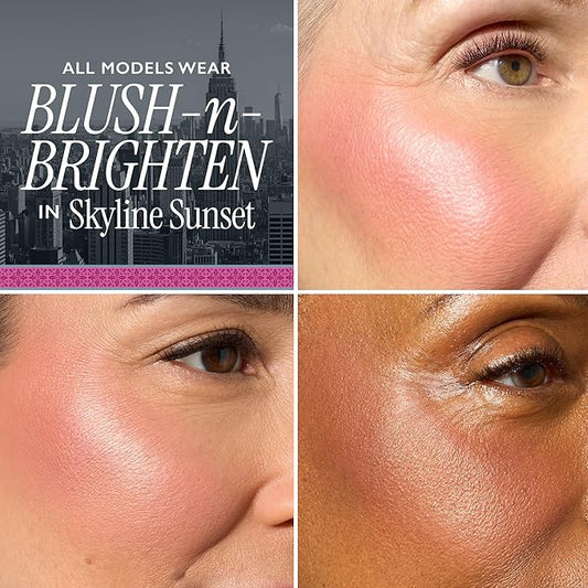 LAURA GELLER NEW YORK Holiday 2025 Limited Edition Baked Blush-n-Brighten Marbleized Blush - Skyline Sunset - Pink Color for Cheeks (01 Skyline Sunset)