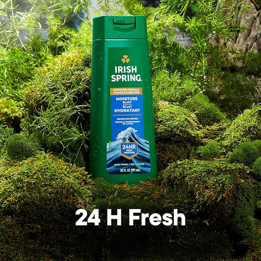 Irish Spring Moisture Blast Body Wash for Men, 20 Fl Oz (Pack of 2)