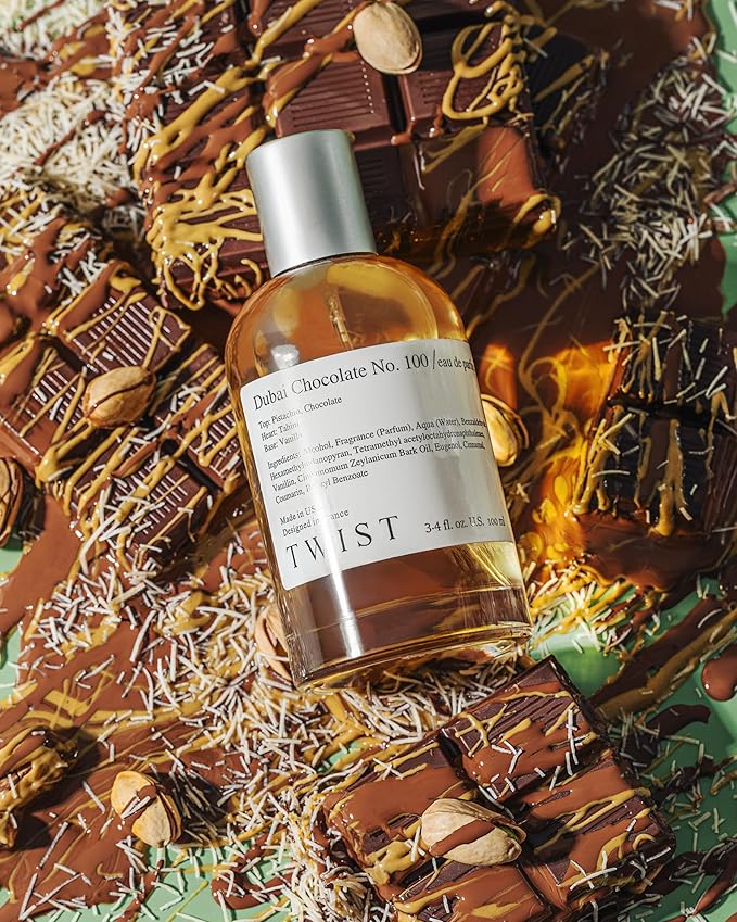 Twist Dubai Chocolate No. 100 - Eau De Parfum Inspired by Fix Dubai Chocolate, Long-Lasting Perfume For Women, Paraben Free, Vegan, Clean Ingredients, Fragrance - Spray 100 ml | 3.4 fl. oz.