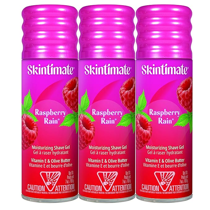 Skintimate Raspberry Rain Shave Gel for Women, 3 Pack | Skintimate Shaving Cream for Women, Womens Shaving Cream, Shave Cream, Shaving Foam, Womens Shave Gel, Pack of 3, 7oz each