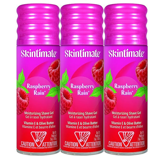 Skintimate Raspberry Rain Shave Gel for Women, 3 Pack | Skintimate Shaving Cream for Women, Womens Shaving Cream, Shave Cream, Shaving Foam, Womens Shave Gel, Pack of 3, 7oz each
