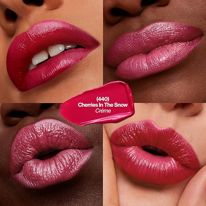 Revlon Super Lustrous Lipstick, Creamy Formula For Soft, Fuller-Looking Lips, Moisturized Feel, 440 Cherries in the Snow, 0.15 oz