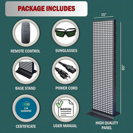 Red Light Therapy Device for Full Body, 630nm, 660nm, 810nm & 850nm, Near Infrared Dual-Chip Clinical Grade LED Panel for Smooth Skin, Weight & Pain Management and Overall Wellness (3000-Watt 600-LED)