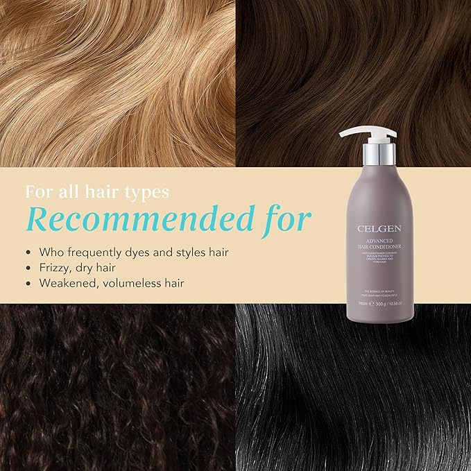 CELGEN] Advanced Hair Conditioner for Smooth, Shiny & Tangle-Free Hair – Collagen & Botanical Extracts, Deep Moisture & Frizz Control,10.58 Oz./ 300g