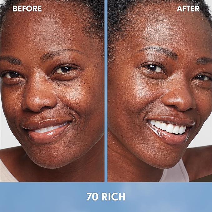 Covergirl Simply Ageless Skin Perfector Essence Foundation, 70 Rich, Tinted Skincare Makeup Hybrid, Sheer Tint, Radiant Finish, Glowy Finish, Vegan Formula, 1.0oz (Pack of 2)