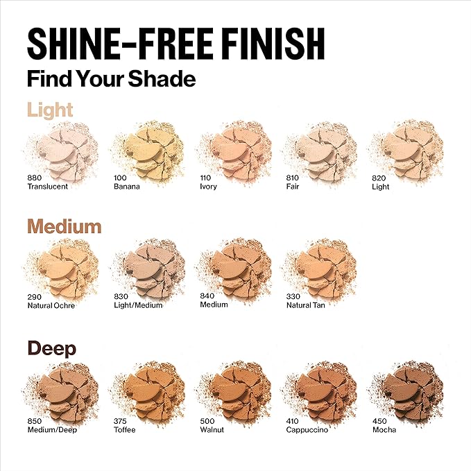 Revlon ColorStay Pressed Powder Face Makeup, Longwearing, Fragrance-Free, Noncomedogenic, 290 Natural Ochre, 0.3 oz