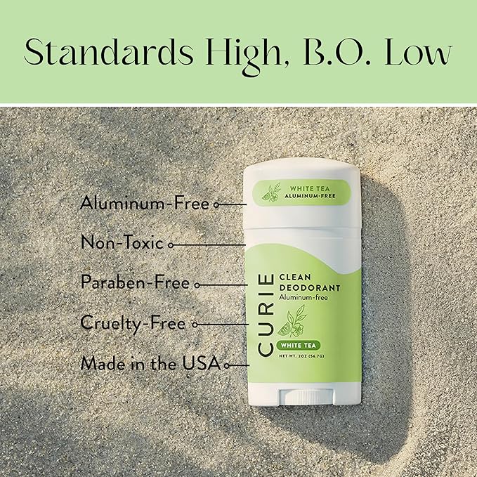 Curie Natural Deodorant for Women Fresh Faves Stick Trio - Coconut Nectar, White Tea and Warm Vanilla - Aluminum Free, Clean, Sustainable, Vegan, Paraben Free (3pk)