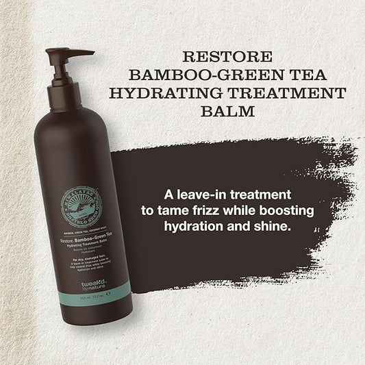 Tweak’d by Nature - Restore Bamboo-Green Tea Hydrating Leave In Hair Treatment, Strengthening Hair Serum, Invigorating Green Tea, Bamboo, and Coconut Scent, Cruelty Free (12 ounces)
