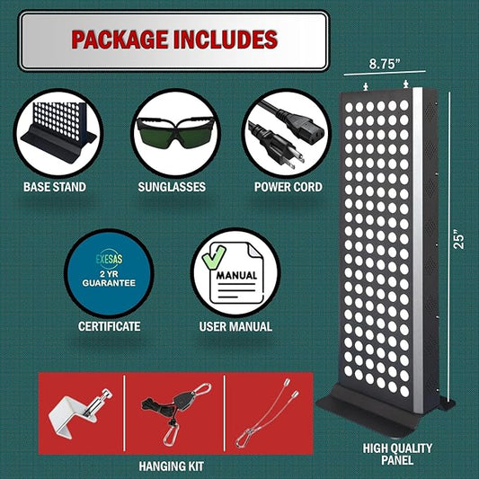 Red Light Therapy Device for Full Body & Face, 660nm & 850nm, Near Infrared Dual-Chip Clinical Grade LED Panel for Smooth Skin, Weight & Pain Management and Overall Wellness (600-Watts 120-LED)