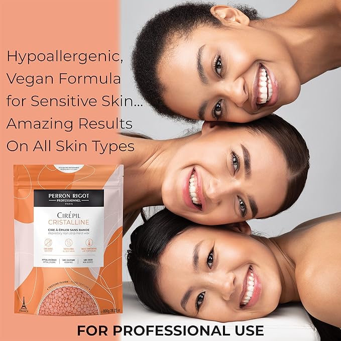 Cirepil - Cristalline - 800g / 28.22 oz Wax Beads Bag - Micro-Crystalline Formula for Sensitive Skin - Rosin-free - Unscented & Gel Texture