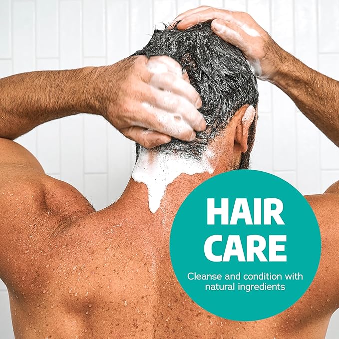 Dr. Squatch Natural Hair Bundle for Men - Healthy, Full Looking Hair - Coconut Castaway Shampoo (8 fl oz), Coconut Castaway Conditioner (11.5 fl oz)