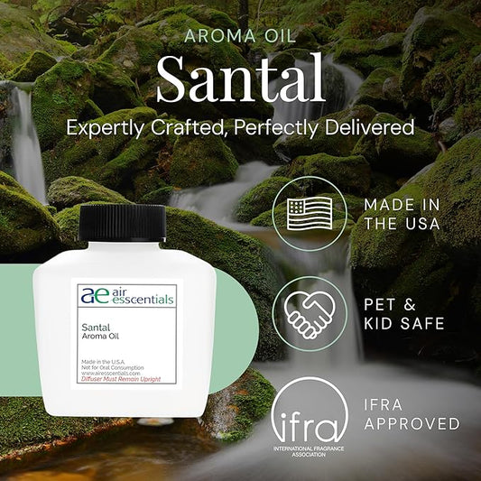 Santal Aroma Oil, Essential Oils Blend for Diffusers & Scent Machines, Sensual Sandalwood & Cardamom, Aromatherapy, Cold Air Diffuser Compatible, 100 mL