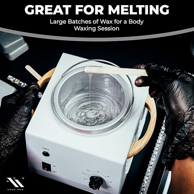 Nova Wax Pot Warmer Professional for hair removal, 1lb Hard Wax Capacity (120volt US plug) - Esthetician Supplies for Salon