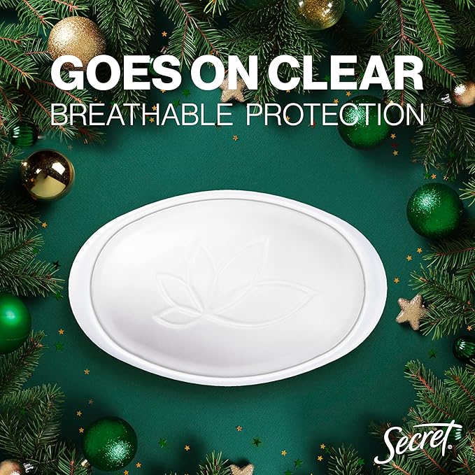 Secret Fresh Antiperspirant Deodorant for Women, 72hr Breathable Odor Protection with Pro-Hyaluronic Acid, Holiday Invisible Solid, Fireside Fir with Fresh Spruce & Sandalwood Scent, 2.6 oz