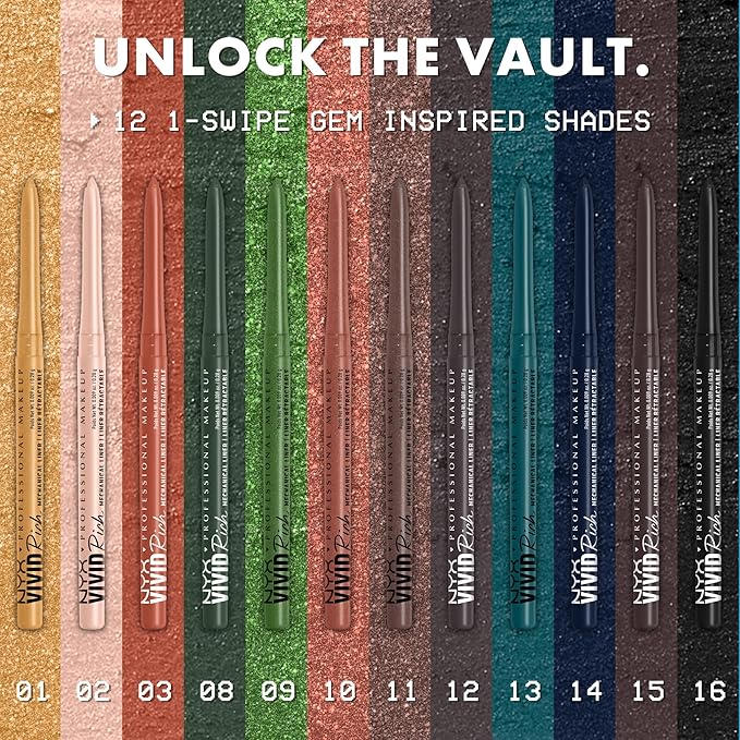 NYX PROFESSIONAL MAKEUP Mechanical Eye Pencil, Vivid Rich Mechanical, Creamy Retractable Eyeliner - Tigers Prize, Cork Orange Eyeliner