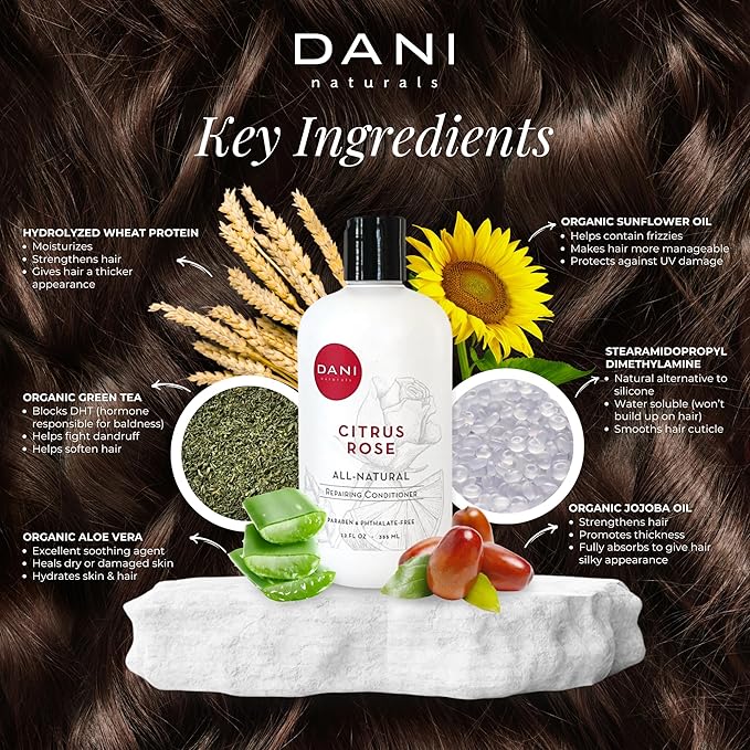 Naturals Conditioner – Citrus Rose, Detoxifying & Clarifying, Lightweight Hydration for Oily, Thick & Curly Hair, Color-Safe & Vegan, 12 oz